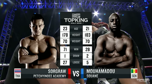 TK10 Tournament : Sorgraw Petchyindee (Thailand) vs Mouhamadou Souane (Senegal) (Full Fight HD)