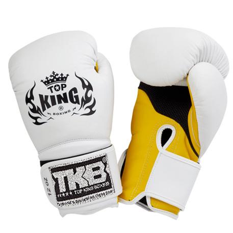 顶级国王白/黄色“超级空气”拳击手套