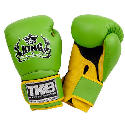 顶级国王绿色/黄色“超级空气”拳击手套